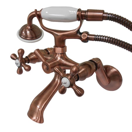 Kingston Brass Wall-Mount Clawfoot Tub Faucet, Antique Copper, Wall Mount KS266AC